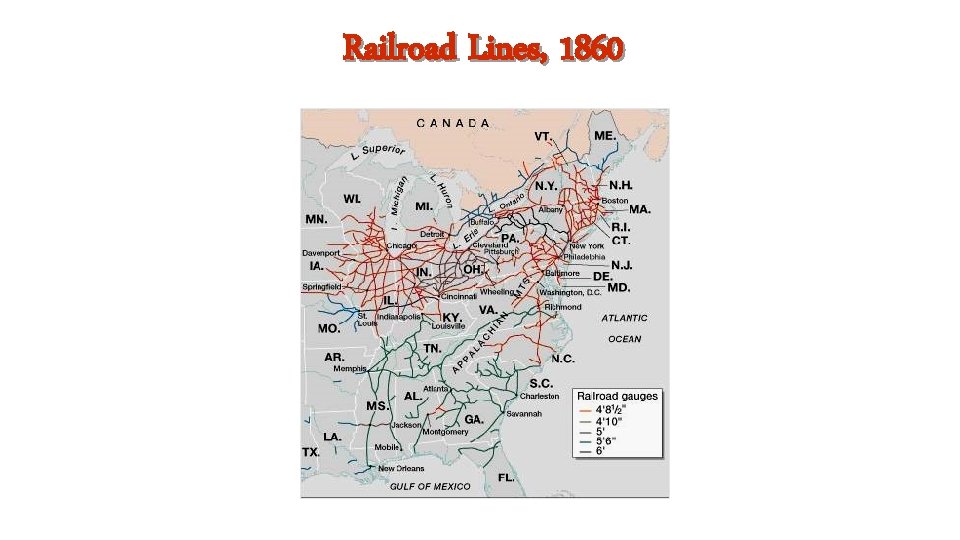 Railroad Lines, 1860 