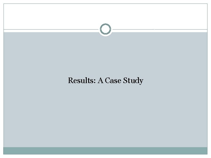 Results: A Case Study 