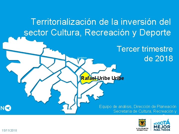 Territorialización de la inversión del sector Cultura, Recreación y Deporte Tercer trimestre de 2018