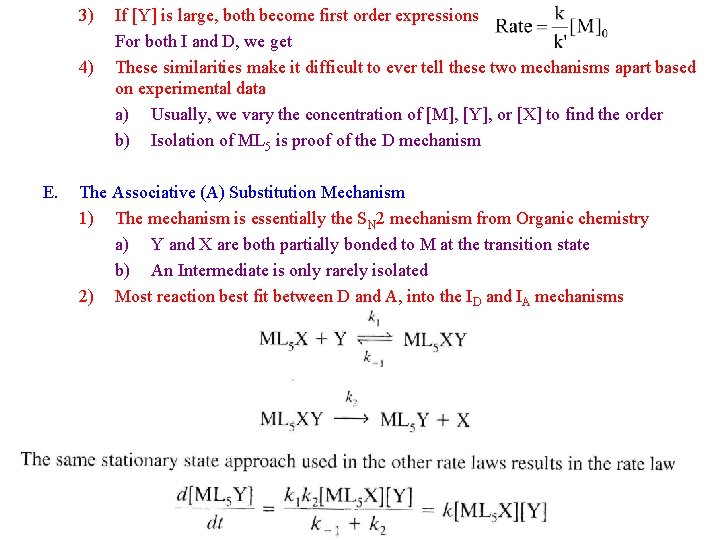 3) 4) E. If [Y] is large, both become first order expressions For both