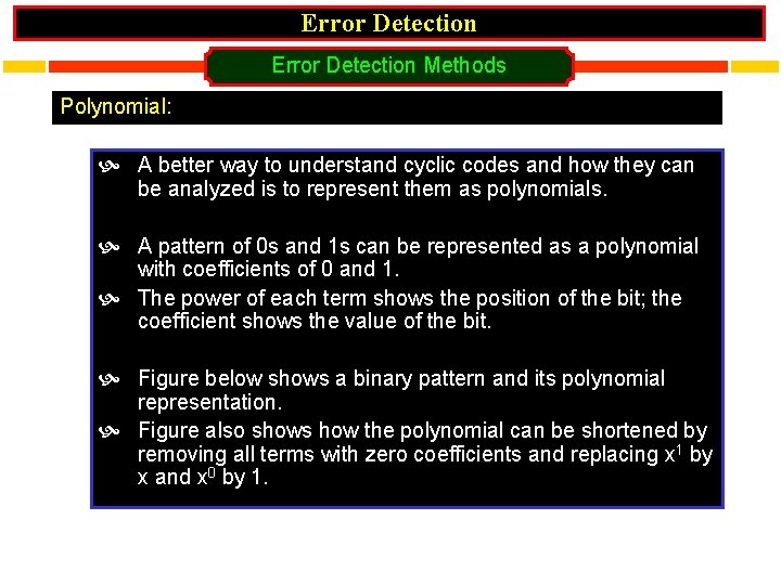 Error Detection Methods Polynomial: A better way to understand cyclic codes and how they