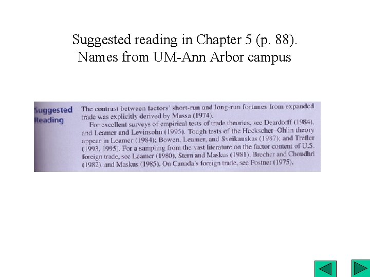 Suggested reading in Chapter 5 (p. 88). Names from UM-Ann Arbor campus 