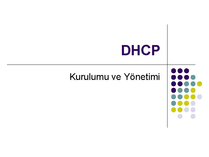 DHCP Kurulumu ve Yönetimi 