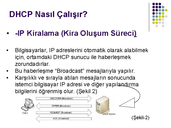 DHCP Nasıl Çalışır? • -IP Kiralama (Kira Oluşum Süreci) • • • Bilgisayarlar, IP