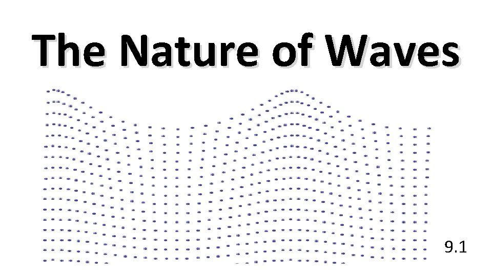 The Nature of Waves 9. 1 