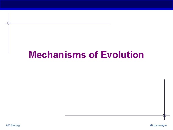 Mechanisms of Evolution AP Biology Minzenmayer 