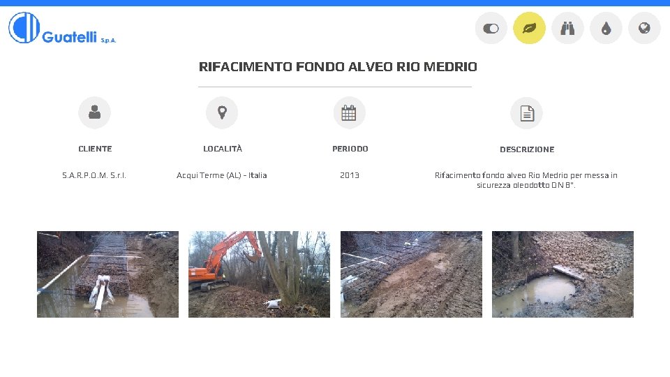 RIFACIMENTO FONDO ALVEO RIO MEDRIO CLIENTE LOCALITÀ PERIODO DESCRIZIONE S. A. R. P. O.