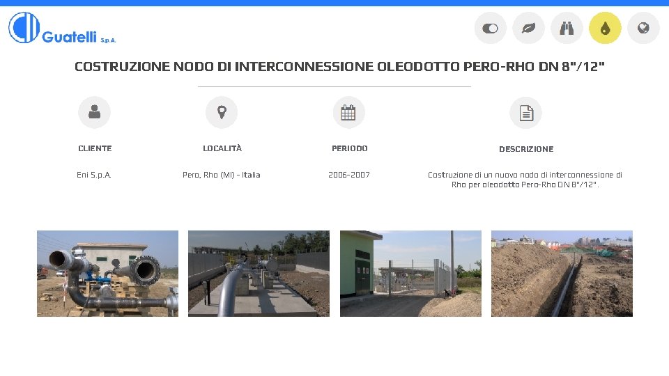 COSTRUZIONE NODO DI INTERCONNESSIONE OLEODOTTO PERO-RHO DN 8"/12" CLIENTE LOCALITÀ PERIODO DESCRIZIONE Eni S.