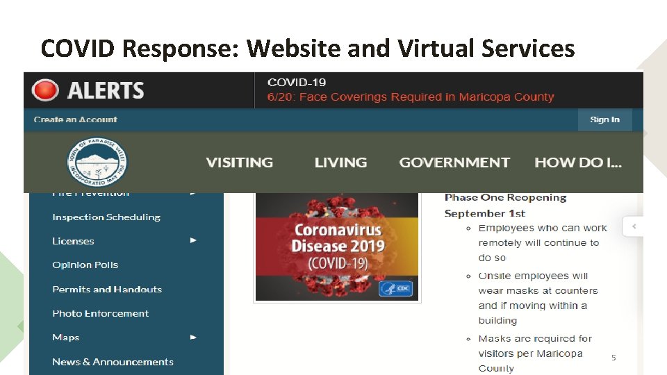 COVID Response: Website and Virtual Services 5 