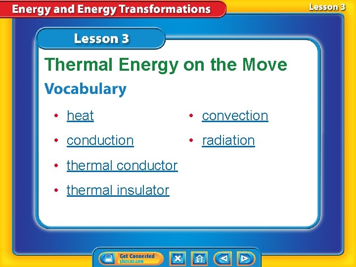 Thermal Energy on the Move • heat • convection • conduction • radiation •