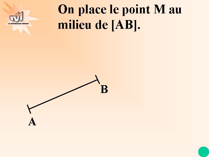 Les mathématiques autrement On place le point M au milieu de [AB]. B A