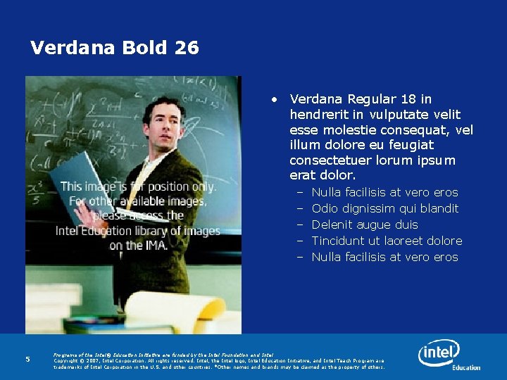 Verdana Bold 26 • Verdana Regular 18 in hendrerit in vulputate velit esse molestie