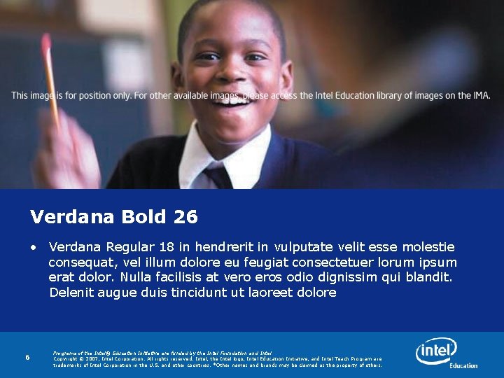 Verdana Bold 26 • Verdana Regular 18 in hendrerit in vulputate velit esse molestie