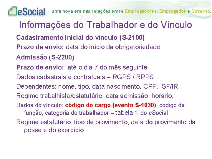 uma nova era nas relações entre Empregadores, Empregados e Governo. Informações do Trabalhador e