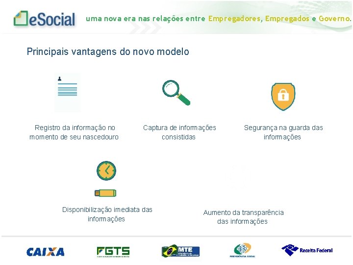 uma nova era nas relações entre Empregadores, Empregados e Governo. Principais vantagens do novo