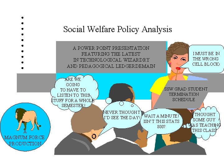 Social Welfare Policy Analysis A POWER POINT PRESENTATION FEATURING THE LATEST IN TECHNOLOGICAL WIZARDRY