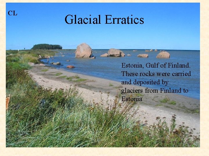 CL Glacial Erratics Estonia, Gulf of Finland. These rocks were carried and deposited by