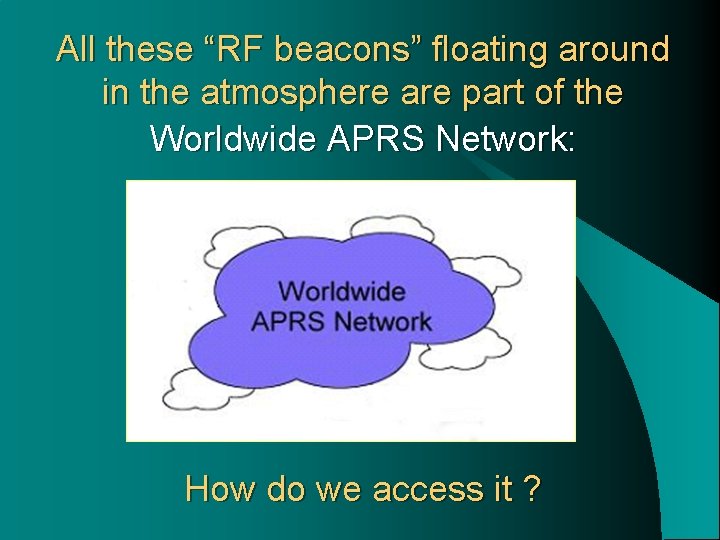 All these “RF beacons” floating around in the atmosphere are part of the Worldwide