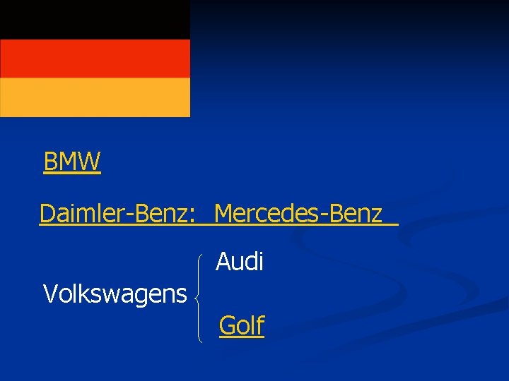 BMW Daimler-Benz: Mercedes-Benz Audi Volkswagens Golf 