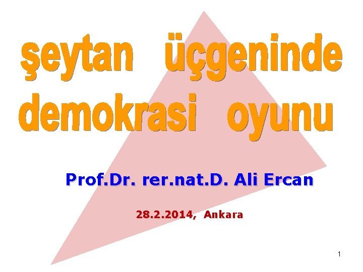 Prof. Dr. rer. nat. D. Ali Ercan 28. 2. 2014, Ankara 1 