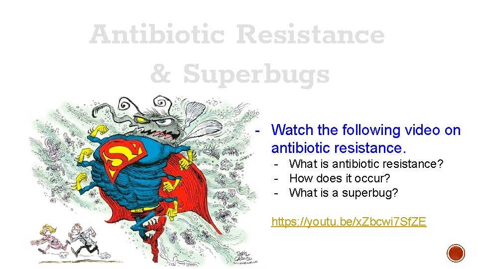 Antibiotic Resistance & Superbugs - Watch the following video on antibiotic resistance. - What Antibiotic Resistance & Superbugs - Watch the following video on antibiotic resistance. - What