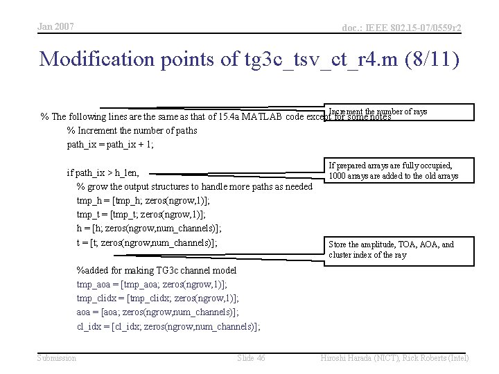 Jan 2007 doc. : IEEE 802. 15 -07/0559 r 2 Modification points of tg