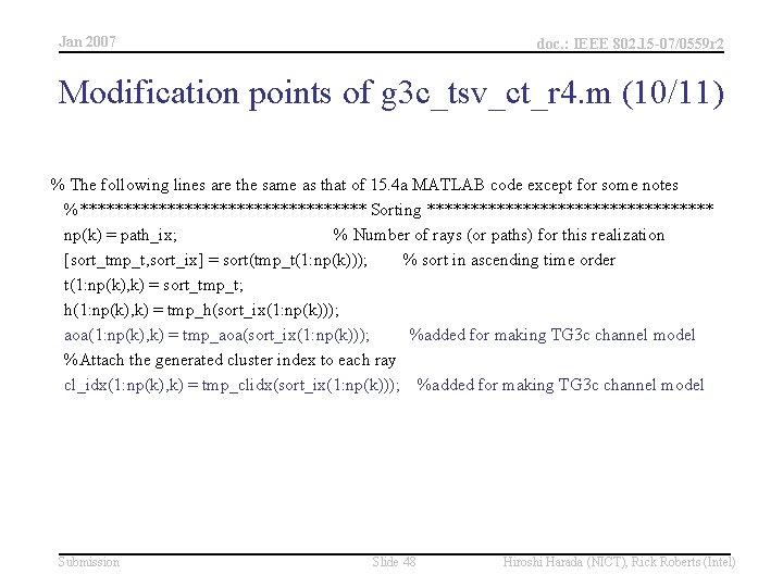 Jan 2007 doc. : IEEE 802. 15 -07/0559 r 2 Modification points of g