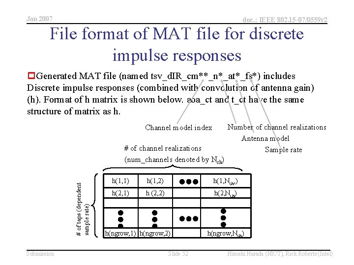 Jan 2007 doc. : IEEE 802. 15 -07/0559 r 2 File format of MAT