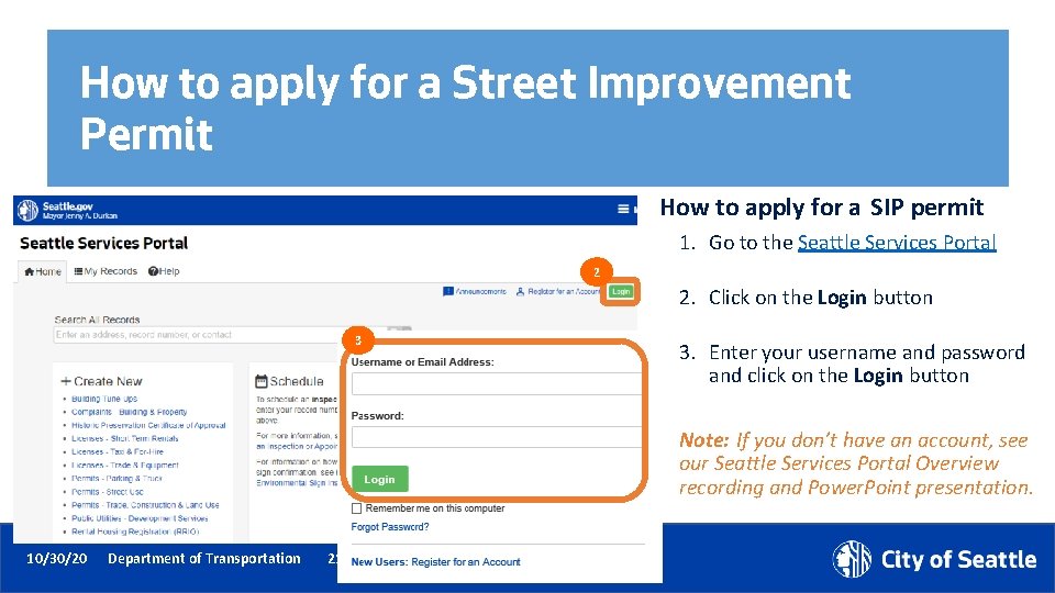 How to apply for a Street Improvement Permit How to apply for a SIP