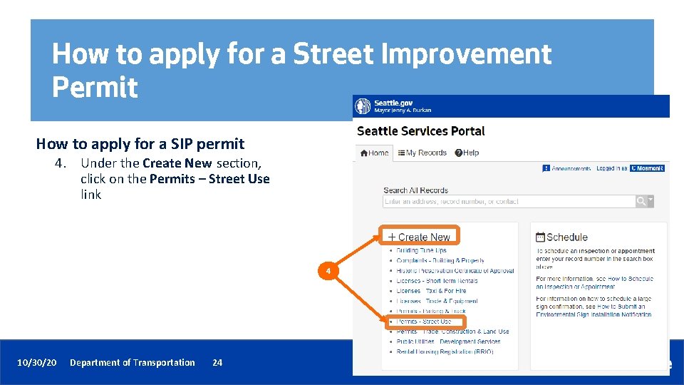 How to apply for a Street Improvement Permit How to apply for a SIP