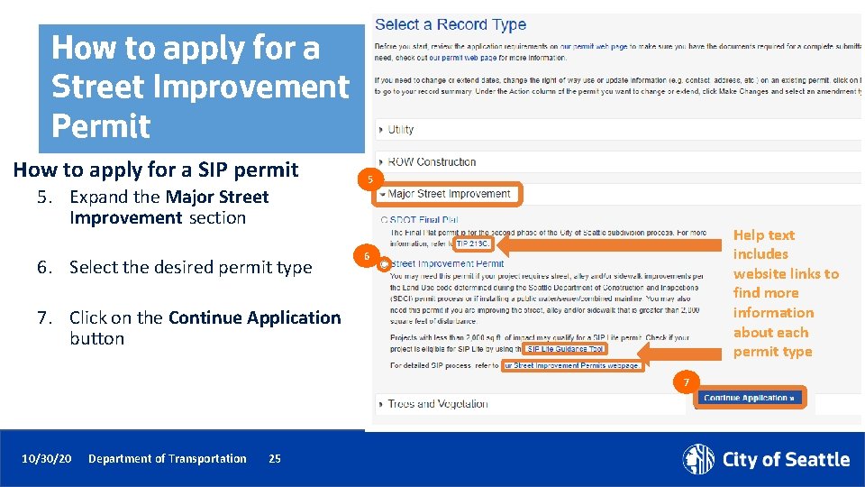 How to apply for a Street Improvement Permit How to apply for a SIP