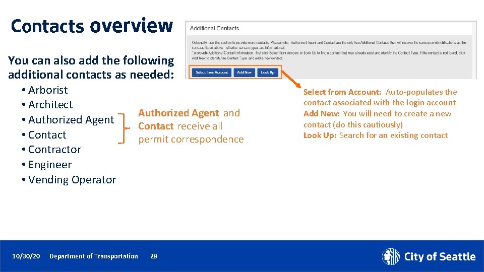 Contacts overview You can also add the following additional contacts as needed: • Arborist