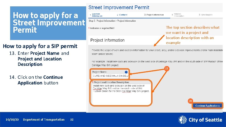 How to apply for a Street Improvement Permit How to apply for a SIP