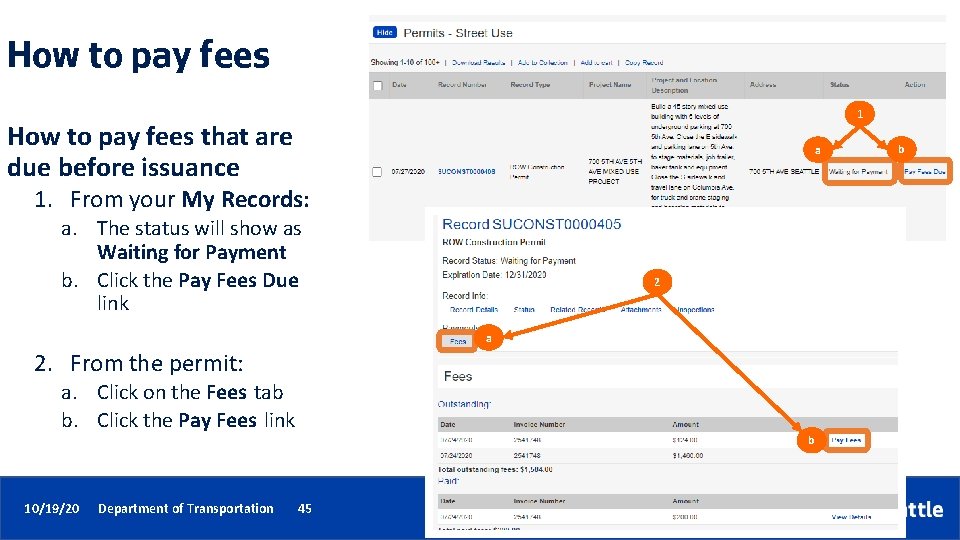 How to pay fees 1 How to pay fees that are due before issuance