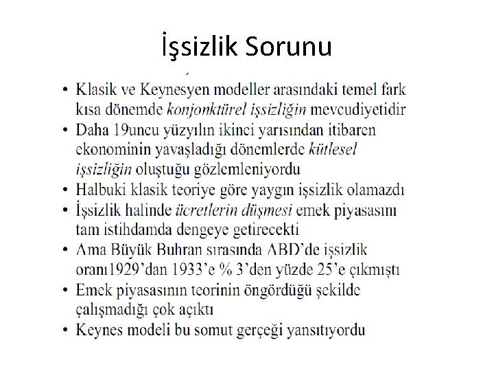 İşsizlik Sorunu 