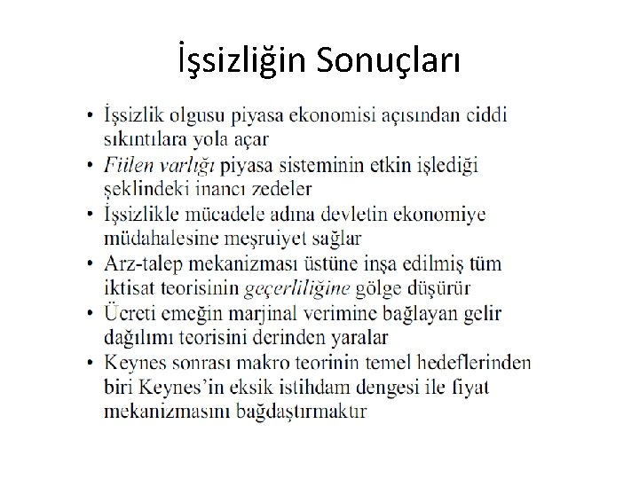 İşsizliğin Sonuçları 