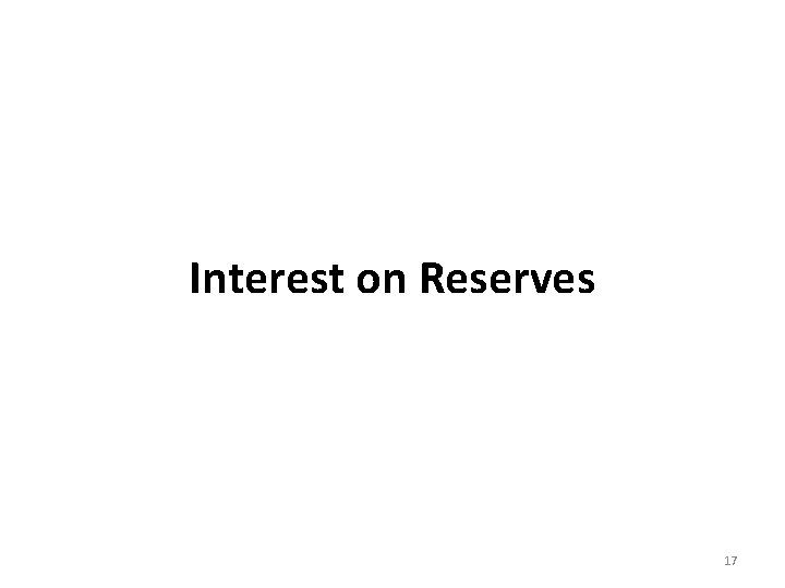 Interest on Reserves 17 