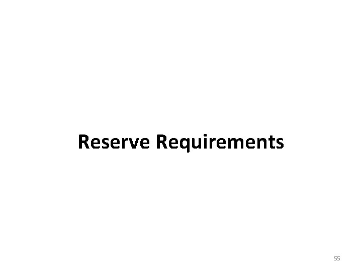 Reserve Requirements 55 