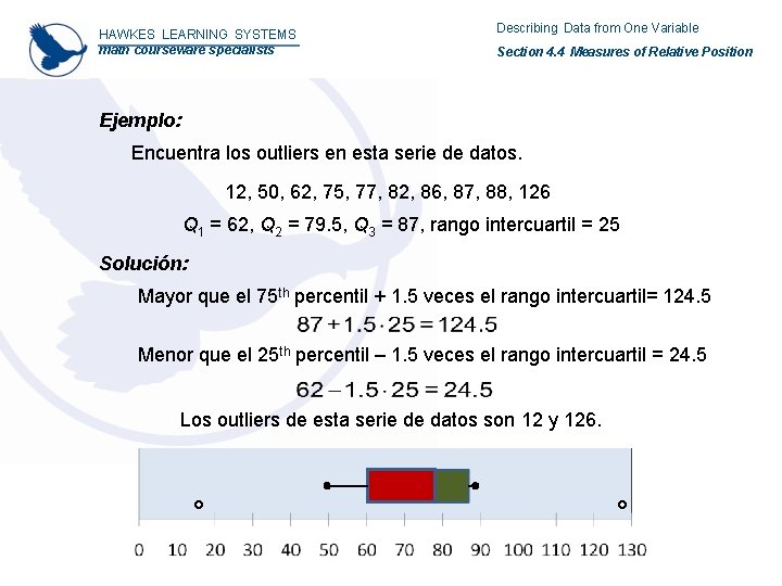 HAWKES LEARNING SYSTEMS math courseware specialists Describing Data from One Variable Section 4. 4