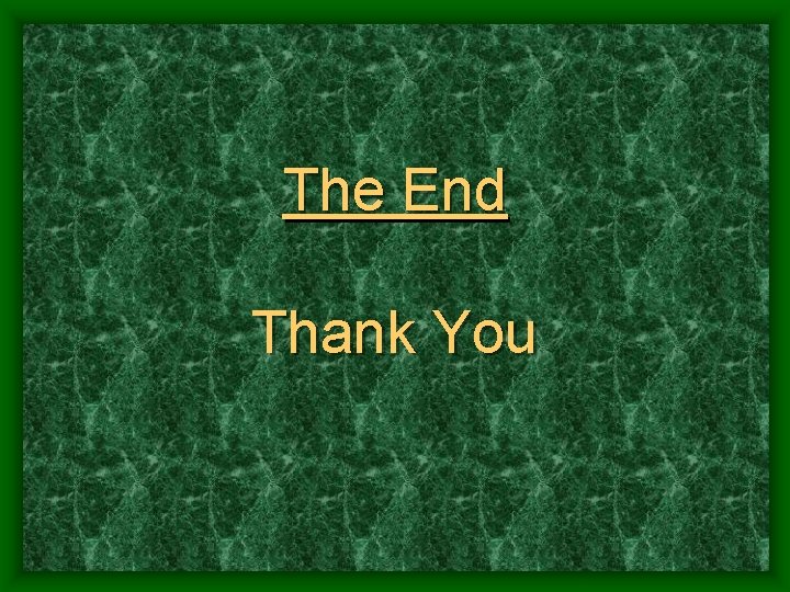 The End Thank You 