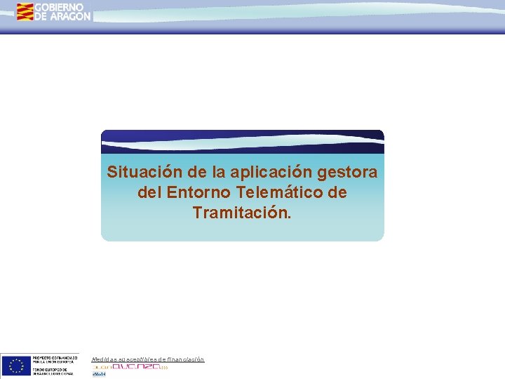 Situación de la aplicación gestora del Entorno Telemático de Tramitación. Medidas susceptibles de financiación