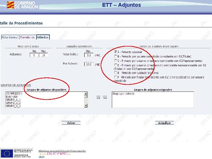 ETT – Adjuntos Medidas susceptibles de financiación 