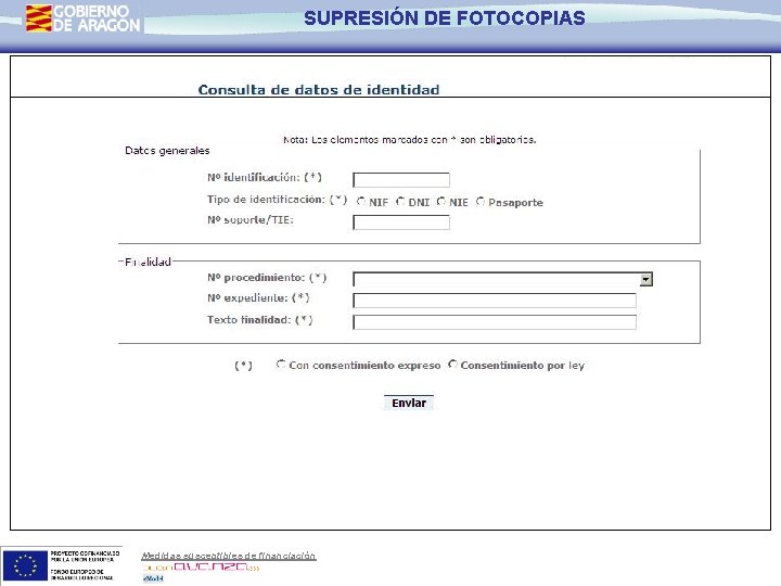 SUPRESIÓN DE FOTOCOPIAS Medidas susceptibles de financiación 