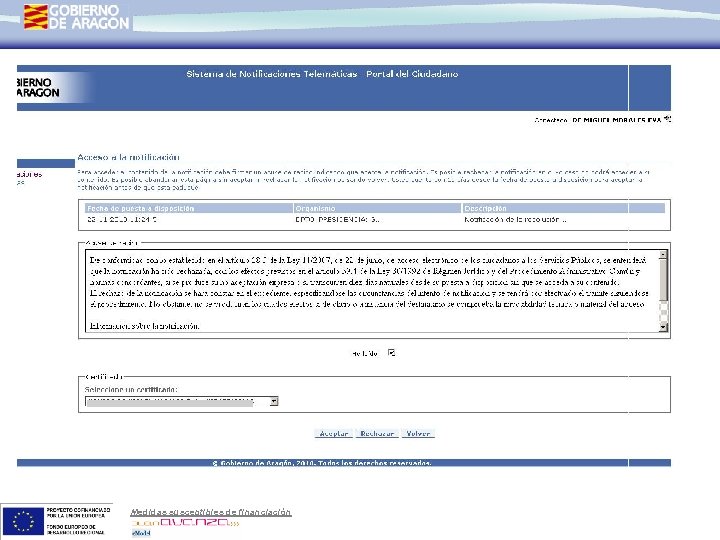 Medidas susceptibles de financiación 
