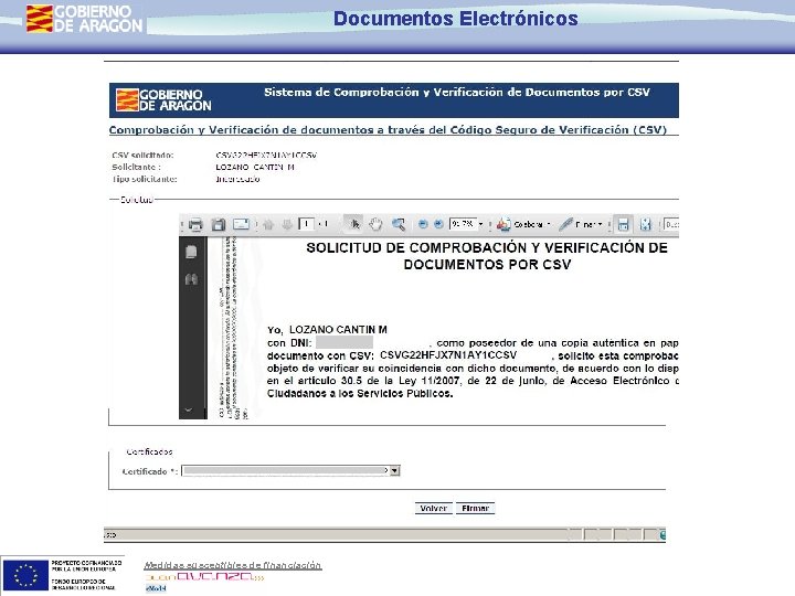 Documentos Electrónicos Medidas susceptibles de financiación 