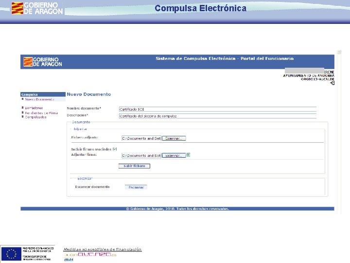 Compulsa Electrónica Medidas susceptibles de financiación 