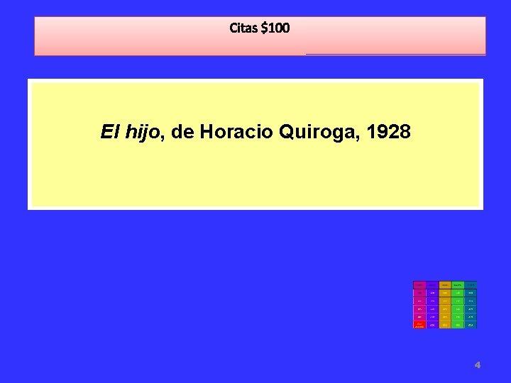Citas $100 El hijo, de Horacio Quiroga, 1928 4 