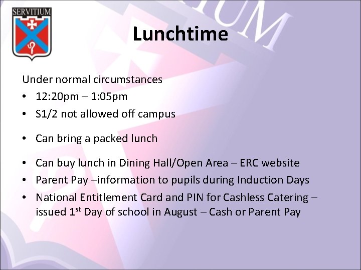 Lunchtime Under normal circumstances • 12: 20 pm – 1: 05 pm • S