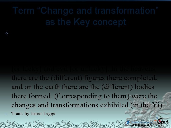 Term “Change and transformation” as the Key concept (Affairs) are arranged together according to