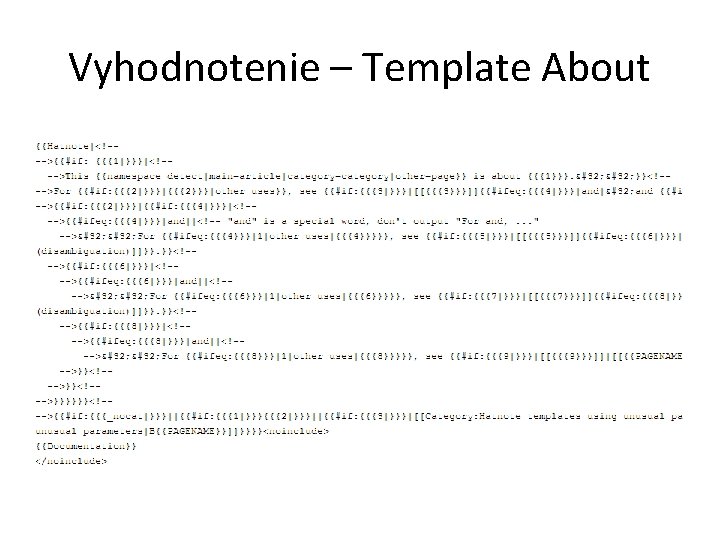 Vyhodnotenie – Template About 